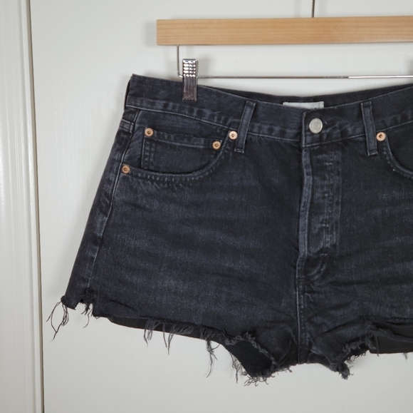 AGOLDE Parker Vintage Cut Off Denim Shorts 100% Organic Cotton Size XL - Picture 3 of 10